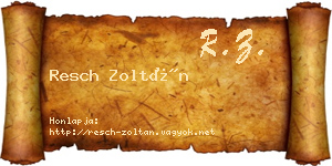 Resch Zoltán névjegykártya